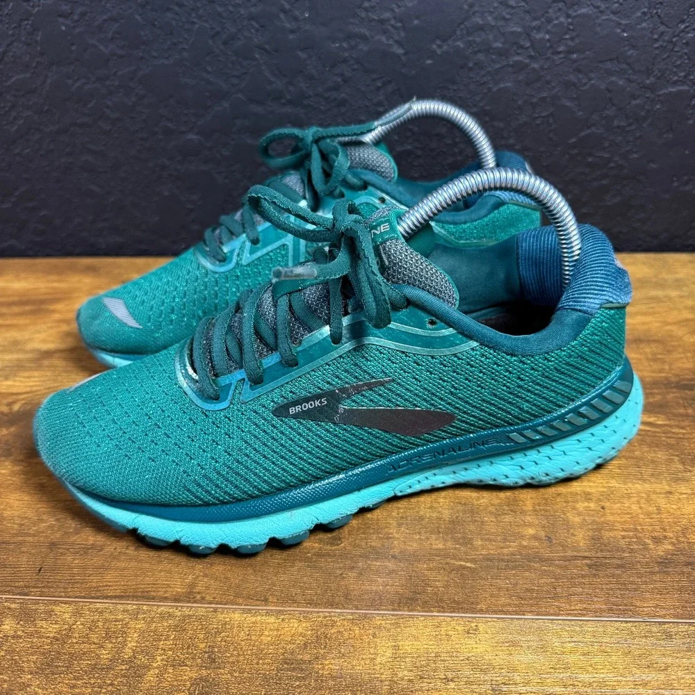 Brooks Adrenaline GTS 20 1202961B351 Teal Green Mesh Running Shoes‎ Women 7.5